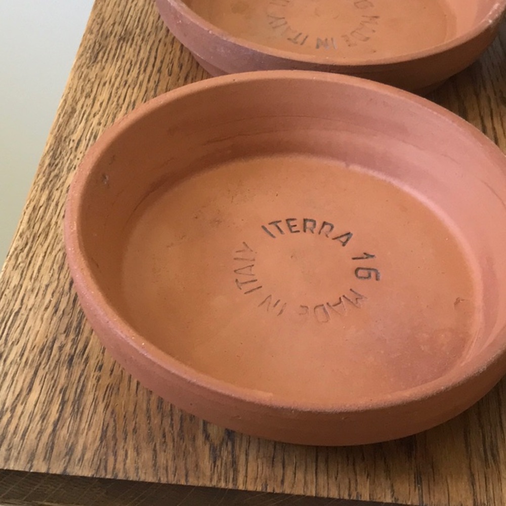 Vintage 1980s Clay Pot Saucers for plants made in Italy 16 - Picture 4 of 11